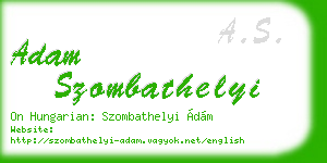 adam szombathelyi business card